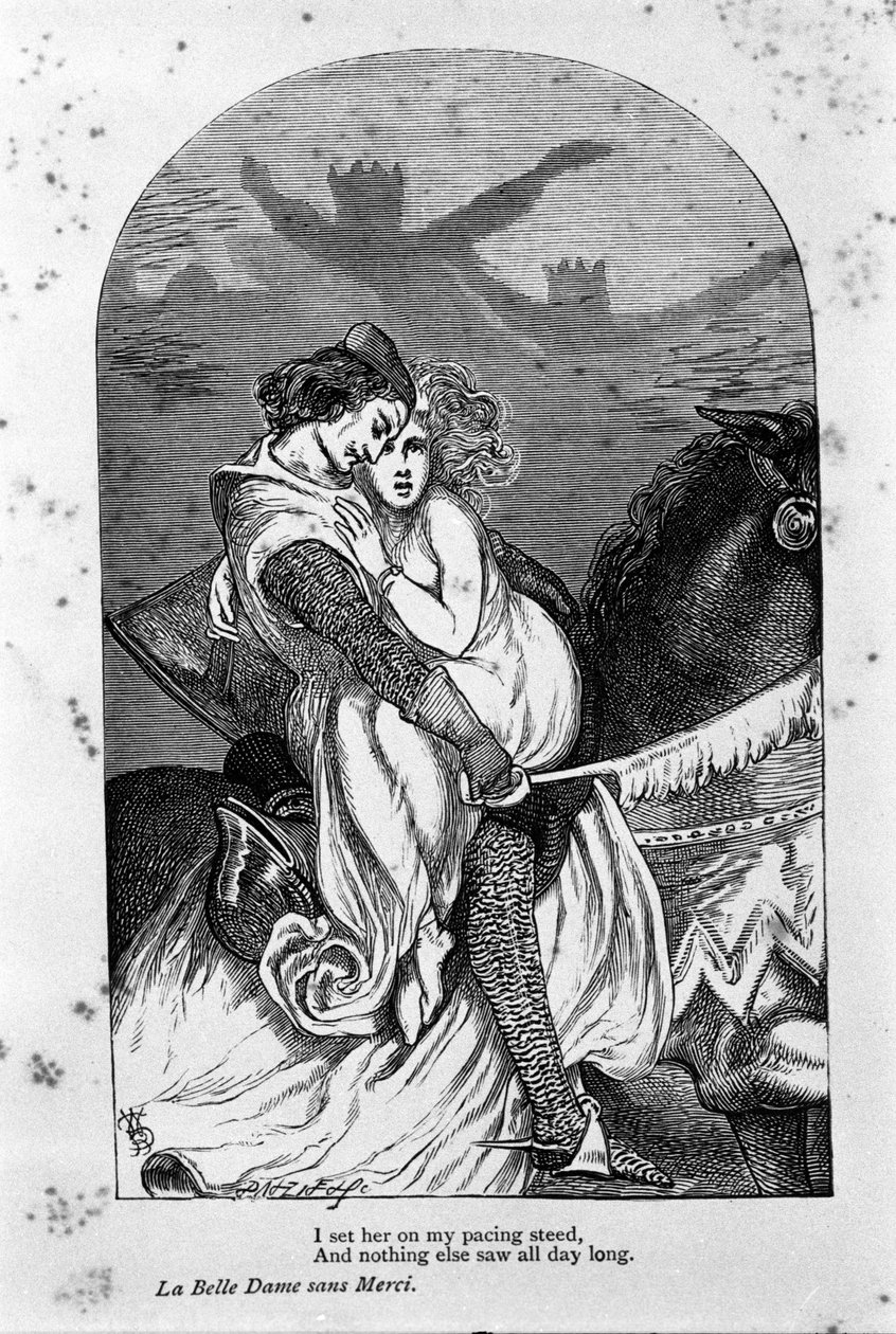 Illustration für „Die schöne Dame ohne Erbarmen“ von Dichter John Keats (1795-1821) 19. Jahrhundert von Unknown artist