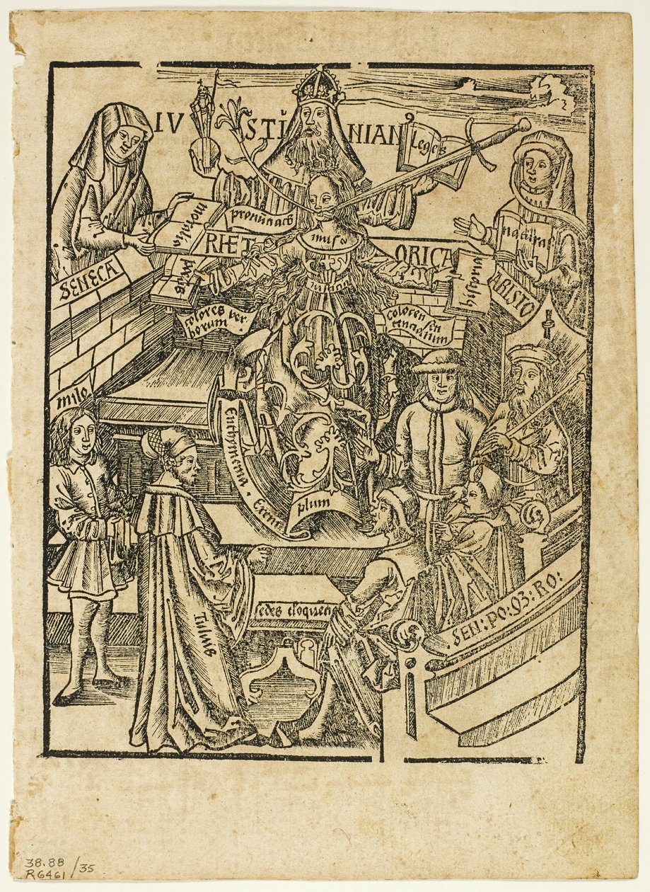 Illustration aus Margarita philosophica, Tafel 35 aus Holzschnitten aus Büchern des XVI. Jahrhunderts von Unknown artist
