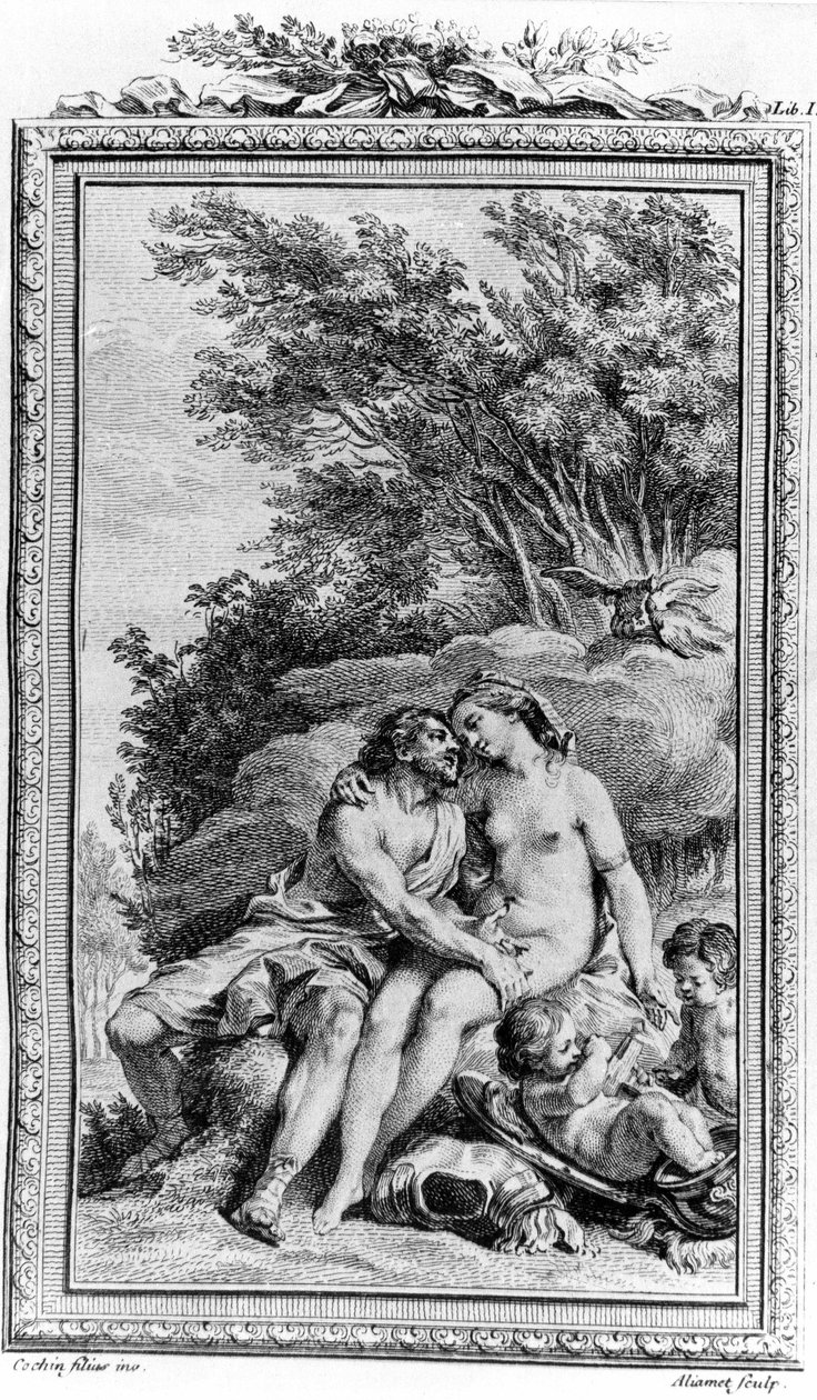 Illustration von „De rerum natura“ von Titus Lucretius Carus (Lucrece) römischer Philosoph und Dichter. Gravur 18. Jahrhundert. von Unknown artist
