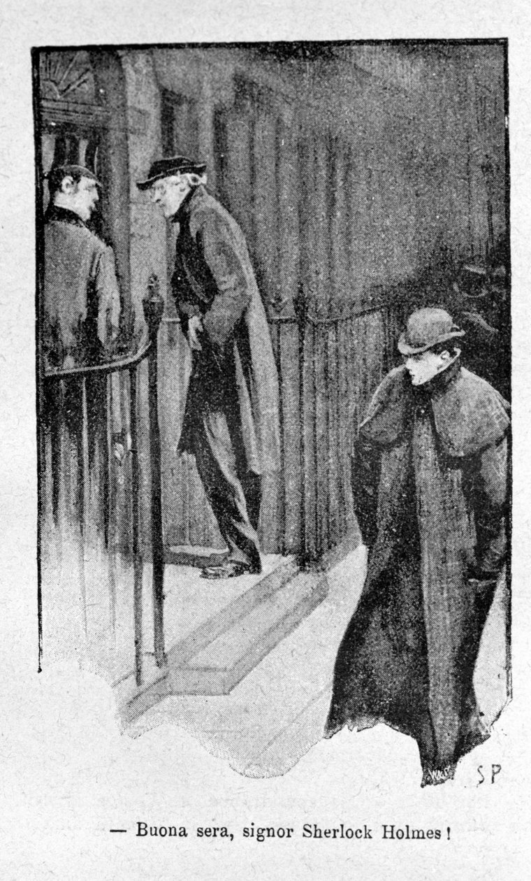 Illustration des Buches Sherlock Holmes. Ende des 19. Jahrhunderts von Unknown artist