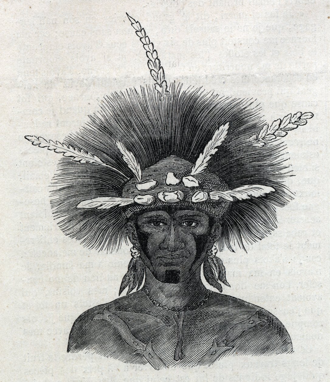 Ureinwohner von Neuguinea: „Schwarzer“ von Doreh. Gravur in „L