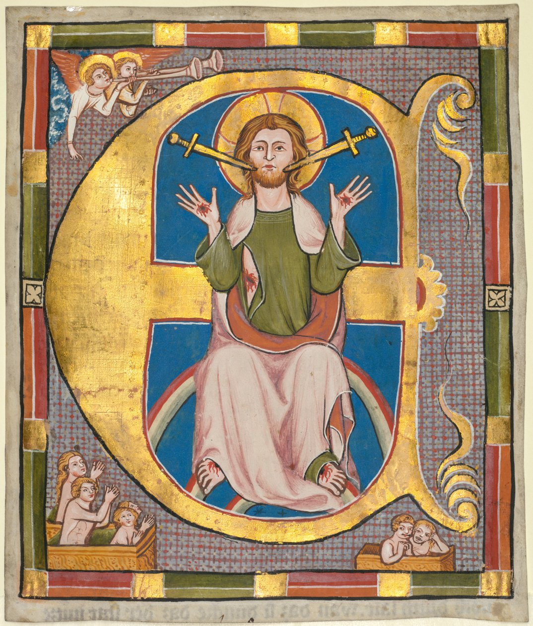 Initiale E aus einem städtischen Gesetzbuch: Das Jüngste Gericht von Unknown artist