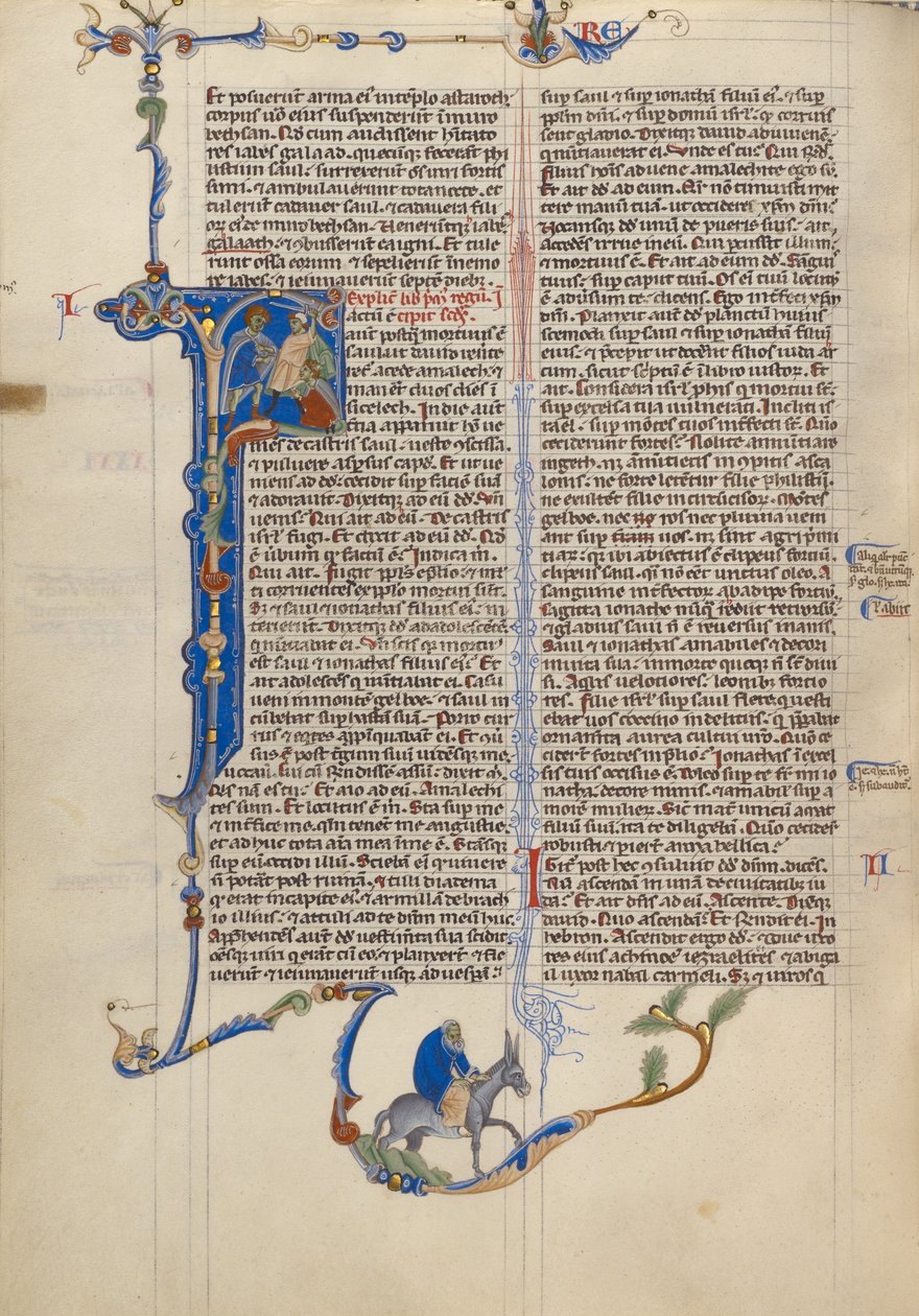 Initial F: David befiehlt die Enthauptung eines Amalekiters von Unknown artist