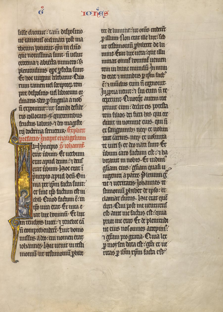 Initiale I: Heiliger Johannes der Evangelist von Unknown artist