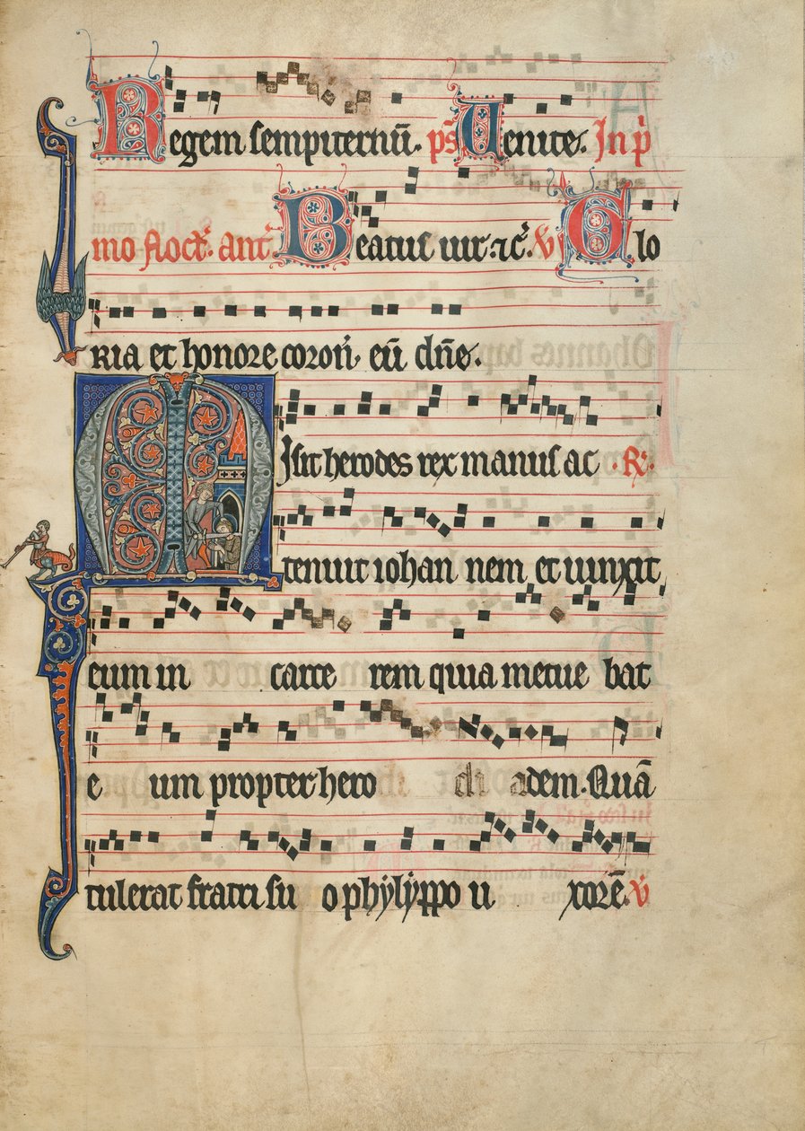 Initiale M: Die Enthauptung des Heiligen Johannes des Täufers von Unknown artist