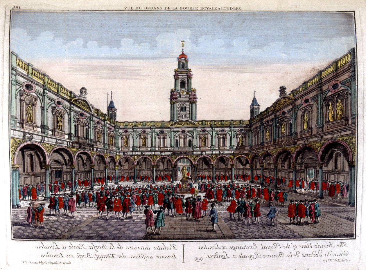 Innenansicht der Royal London Stock Exchange - Optische Ansicht von Unknown artist