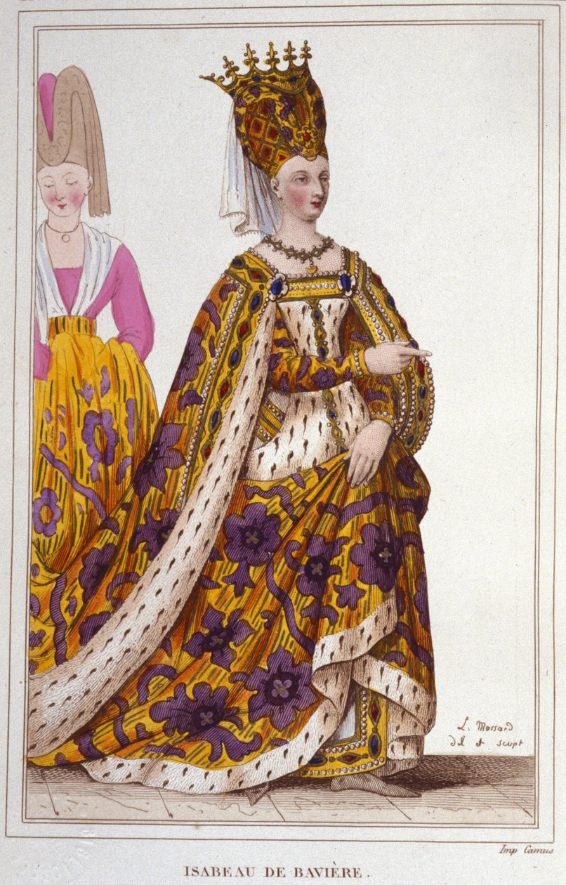 Isabeau (Isabelle, Elisabeth) von Bayern (1371-1435). Königin von Frankreich. Gravur von 1830 von Unknown artist