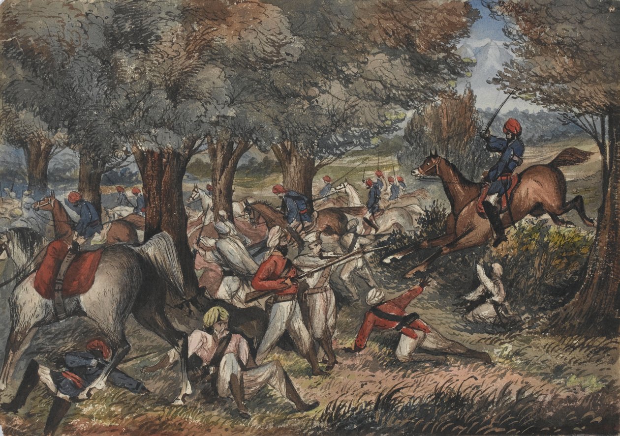 Jat Horse Yeomanry in Bolwal an der nepalesischen Grenze von Unknown artist