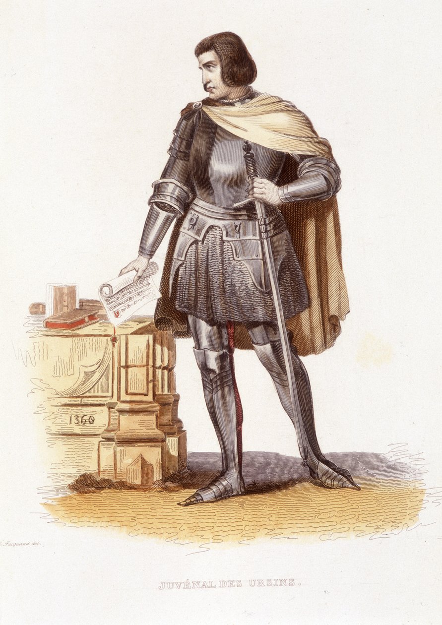 Jean Juvenal (oder Jouvenel) des Ursins (1360 - 1431), französischer Magistrat - in „Le Plutarque français“ Ed. Mennechet von Unknown artist