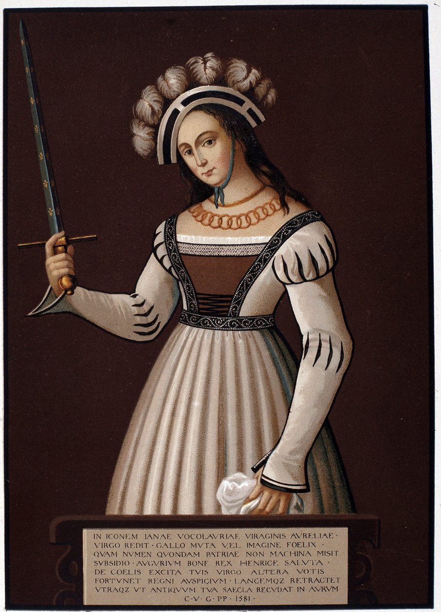 Jeanne die Jungfrau, mit einem Schwert - in „Jeanne d