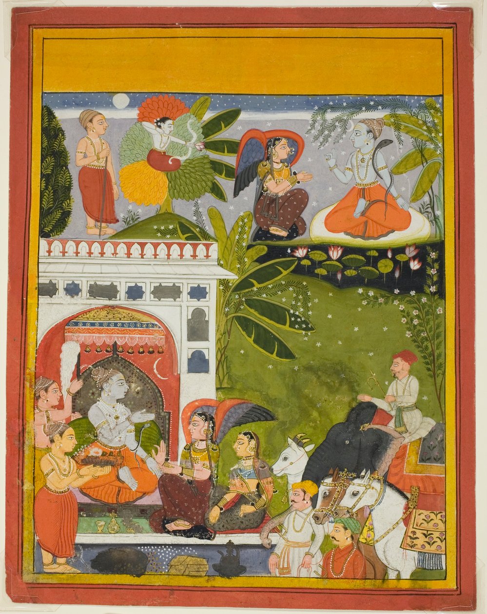Kama schießt einen Liebespfeil auf Shiva, aus einer Kopie des Liedes von Gauri (Gita-Gauri) von Unknown artist
