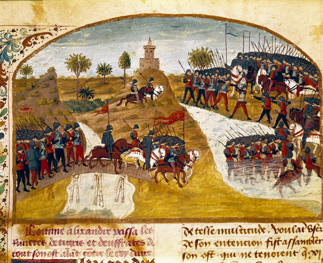 König Alexander der Große und seine Armee überqueren den Tigris und den Euphrat von Unknown artist