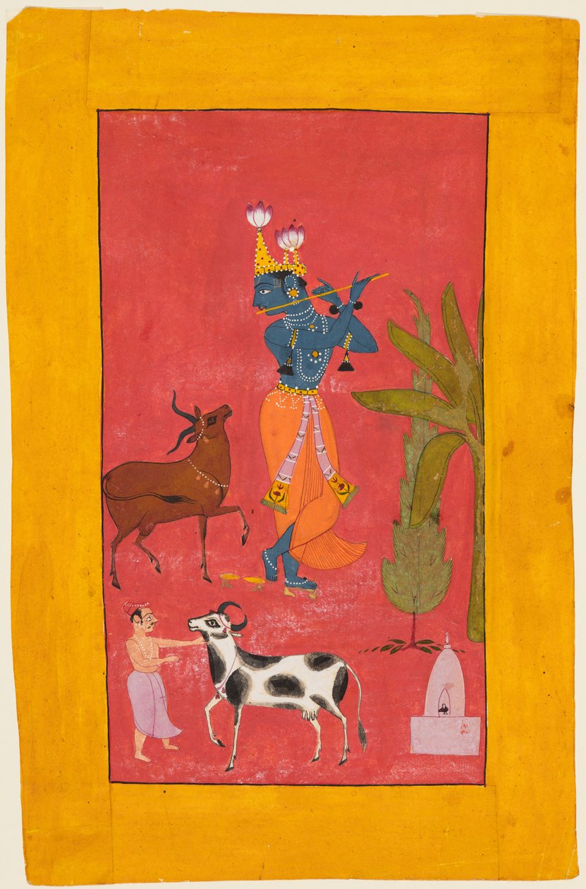 Krishna flötend von Unknown artist