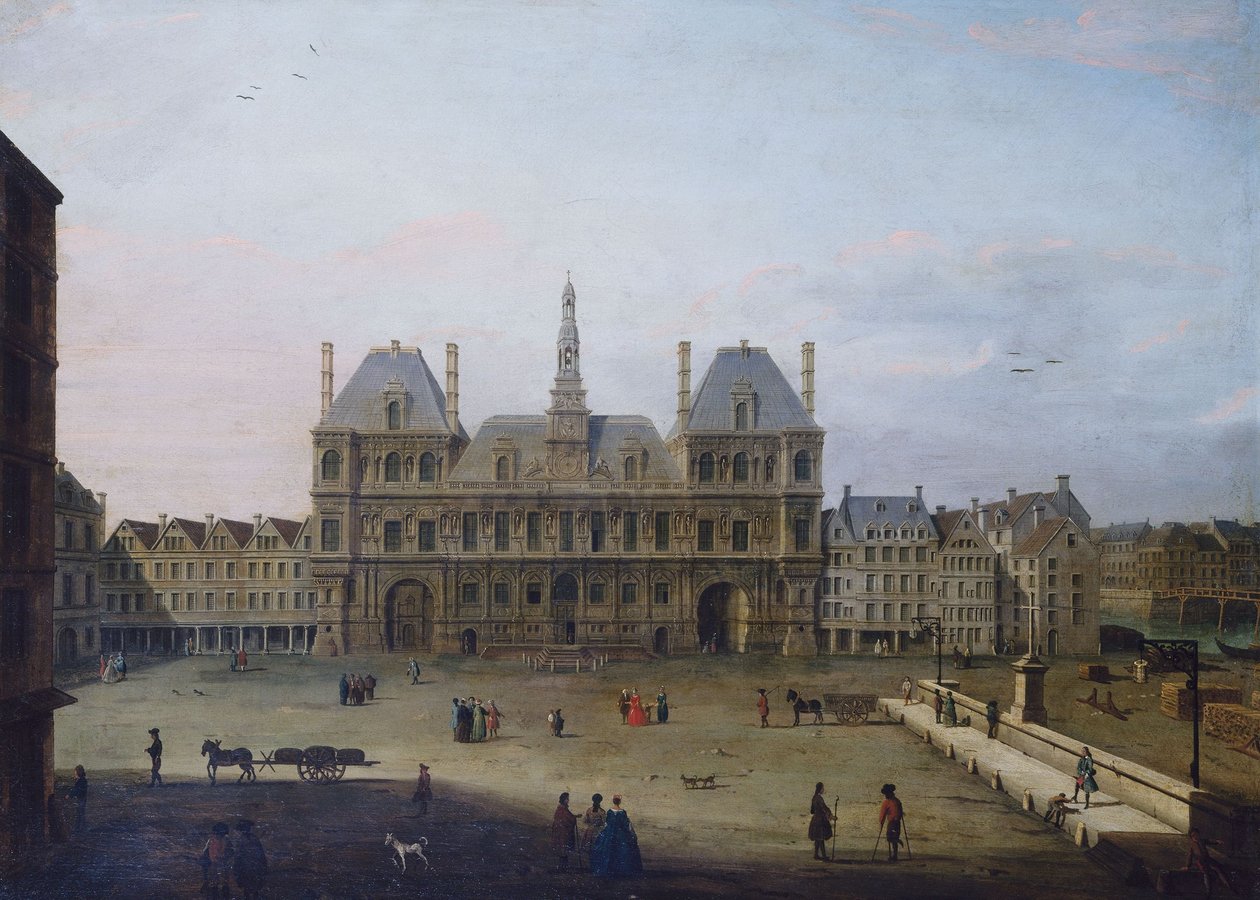 Das Hôtel de Ville und der Place de Grève, um 1720, heutiges 4. Arrondissement, zwischen 1715 und 1725 von Unknown artist