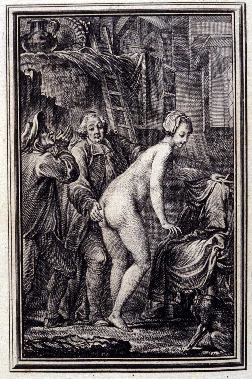 Der Teich des Compère Pierre - in „Tales et nouvelles en vers“ von Jean La Fontaine. 1762. von Unknown artist