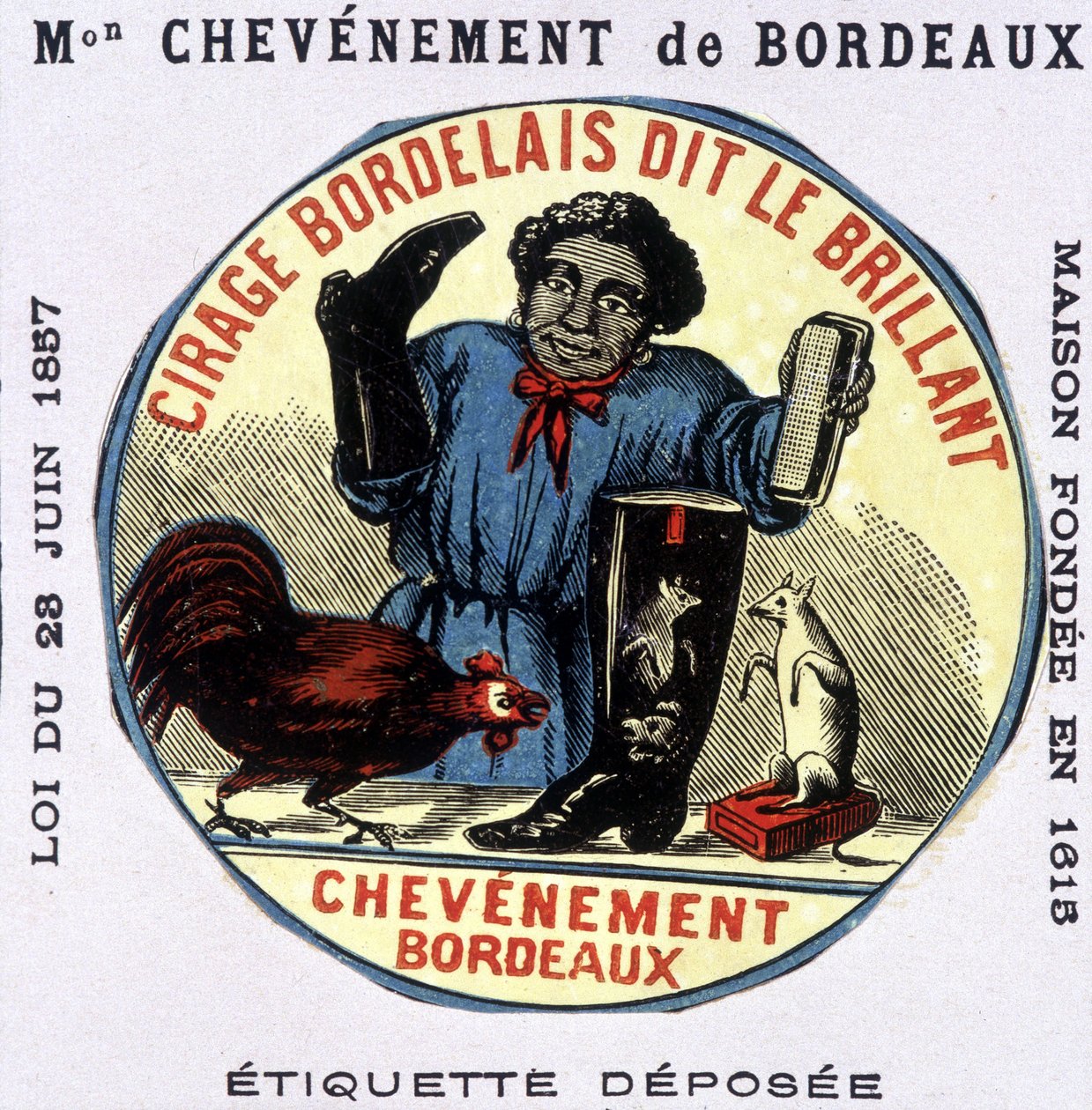 Etikett von „Bordelais-Politur genannt der Brillant: Chevènement de Bordeaux“, 19. Jahrhundert von Unknown artist