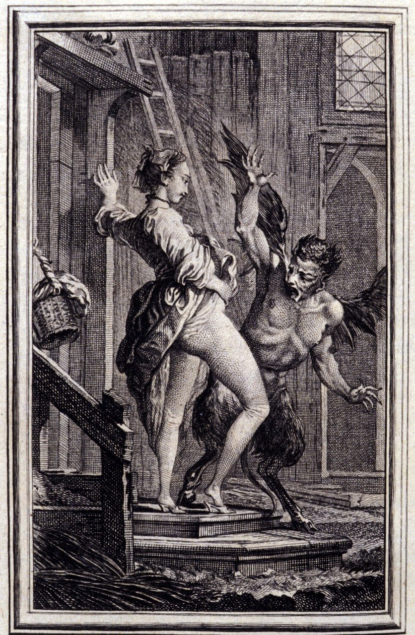 Der Teufel von Papefiguiere - in „Tales et nouvelles en vers“ von Jean La Fontaine. 1762. von Charles Eisen