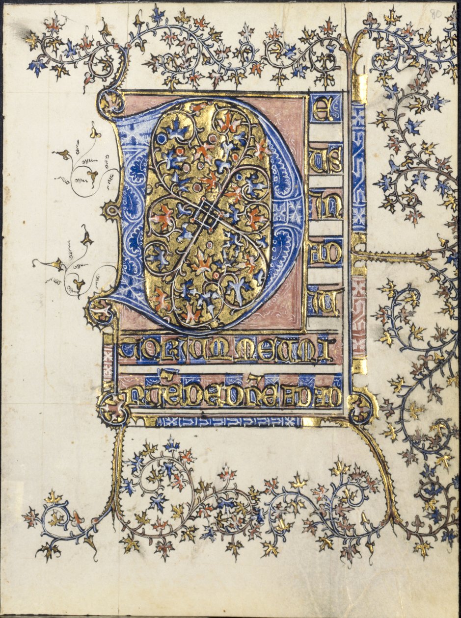 Blatt aus einem Stundenbuch: Initiale D von Unknown artist