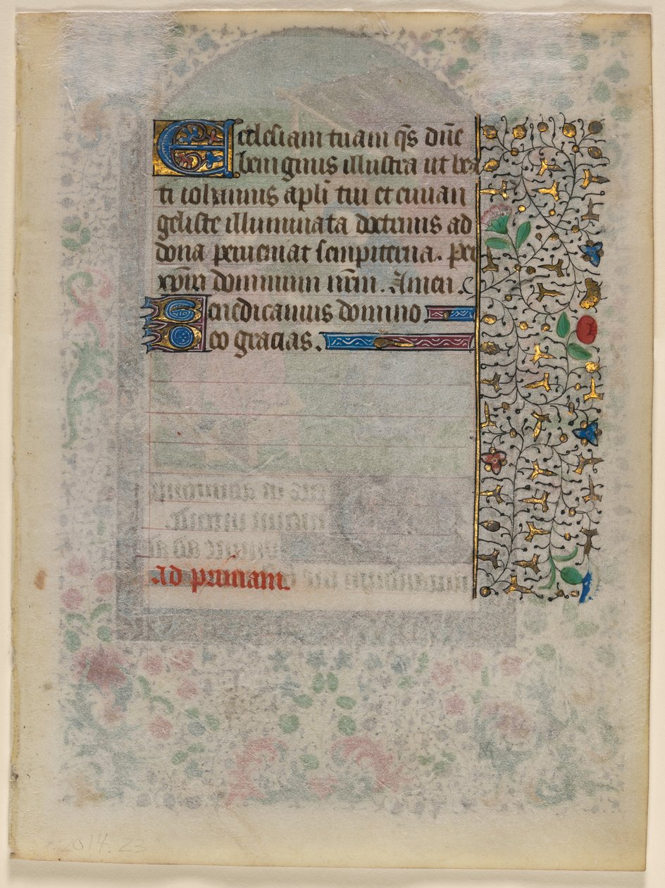Blatt aus einem Stundenbuch: Text (verso) von Unknown artist