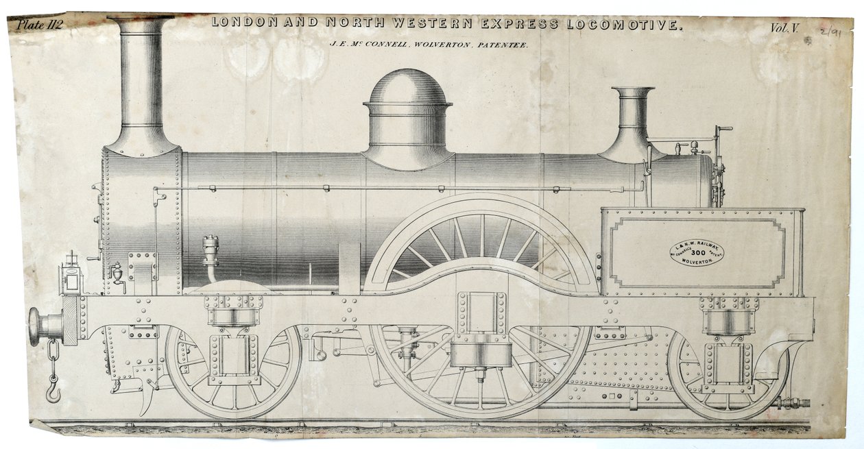 London und North Western Express Lokomotive, Platte 112 von Unknown artist