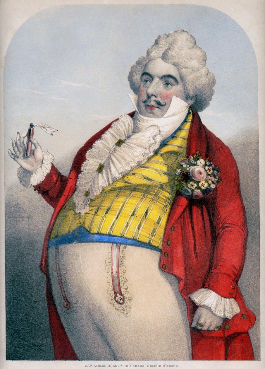 Luigi Lablache, italienischer Bass als Dr. Dulcamara in Donizettis L