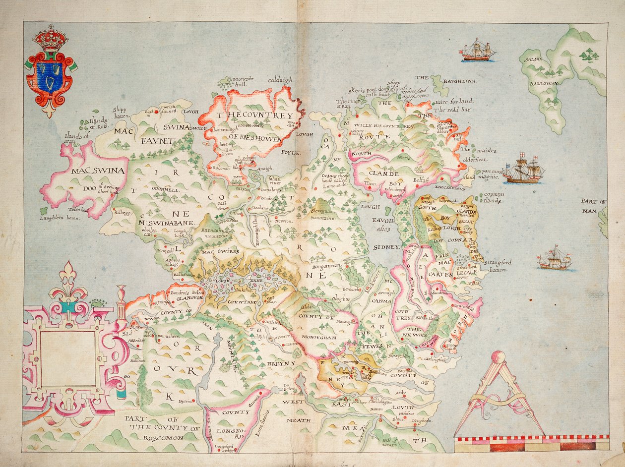 Karte des Nordens von Irland, ca. 1600 von Unknown artist