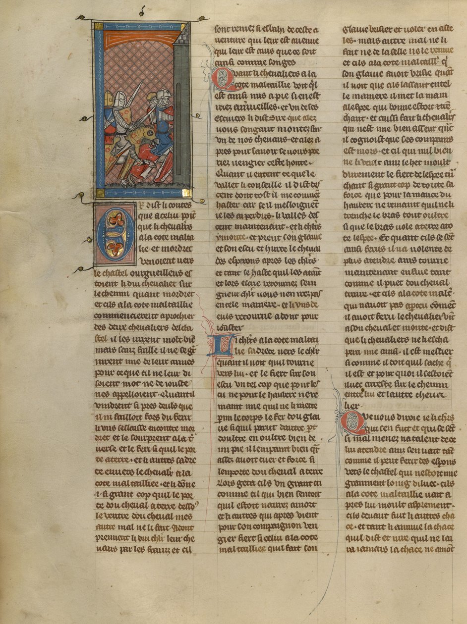 Mordret und Ritter à la cote mal taillée verfolgen zwei Ritter von Unknown artist