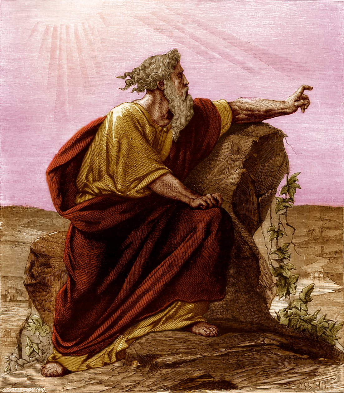 Moses betrachtet das Gelobte Land vom Pisgah, Berg Nebo von Unknown artist