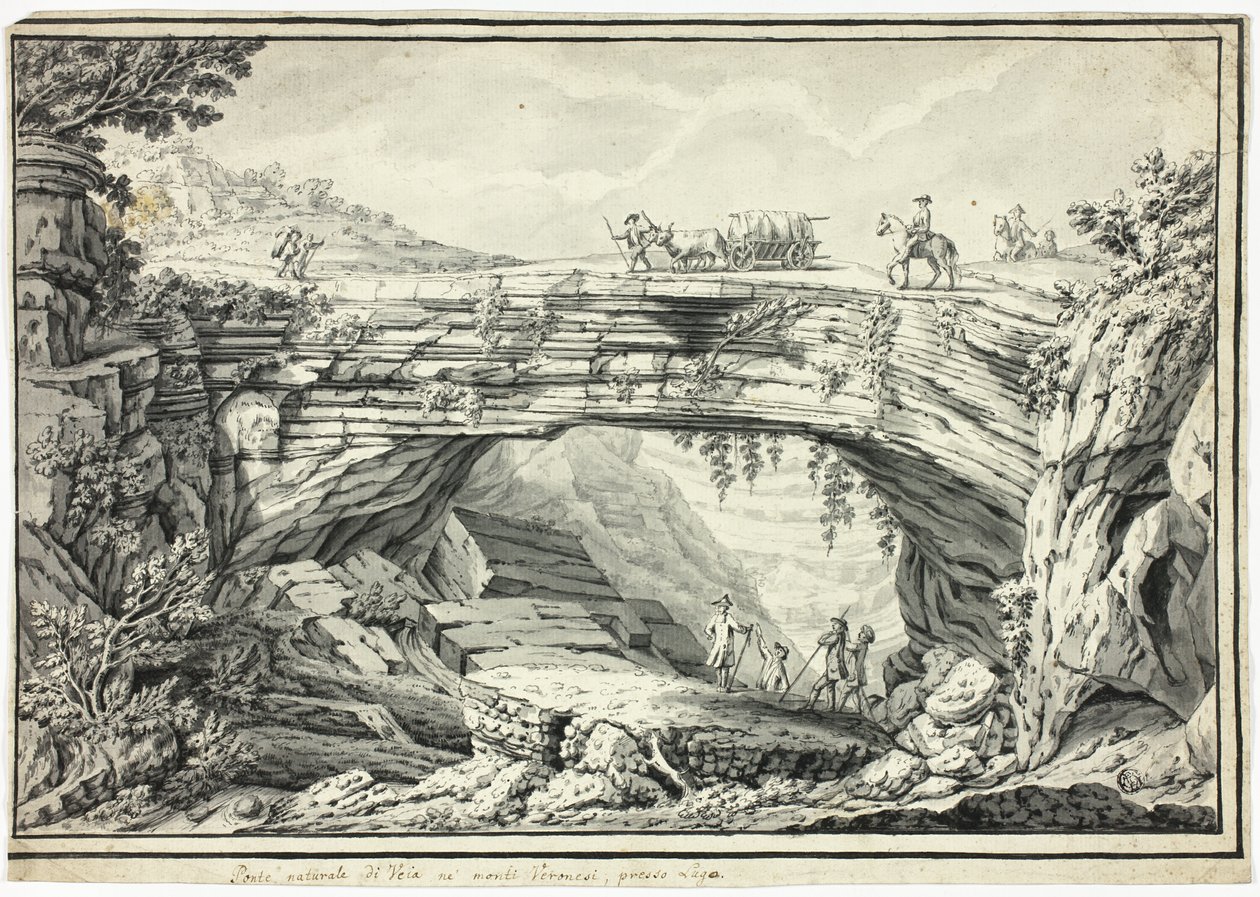 Natürliche Brücke von Veia in den Veroneser Hügeln, in der Nähe von Lugo von Unknown artist