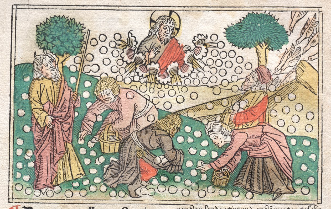 Nürnberger Bibel: Manna fällt vom Himmel von Unknown artist