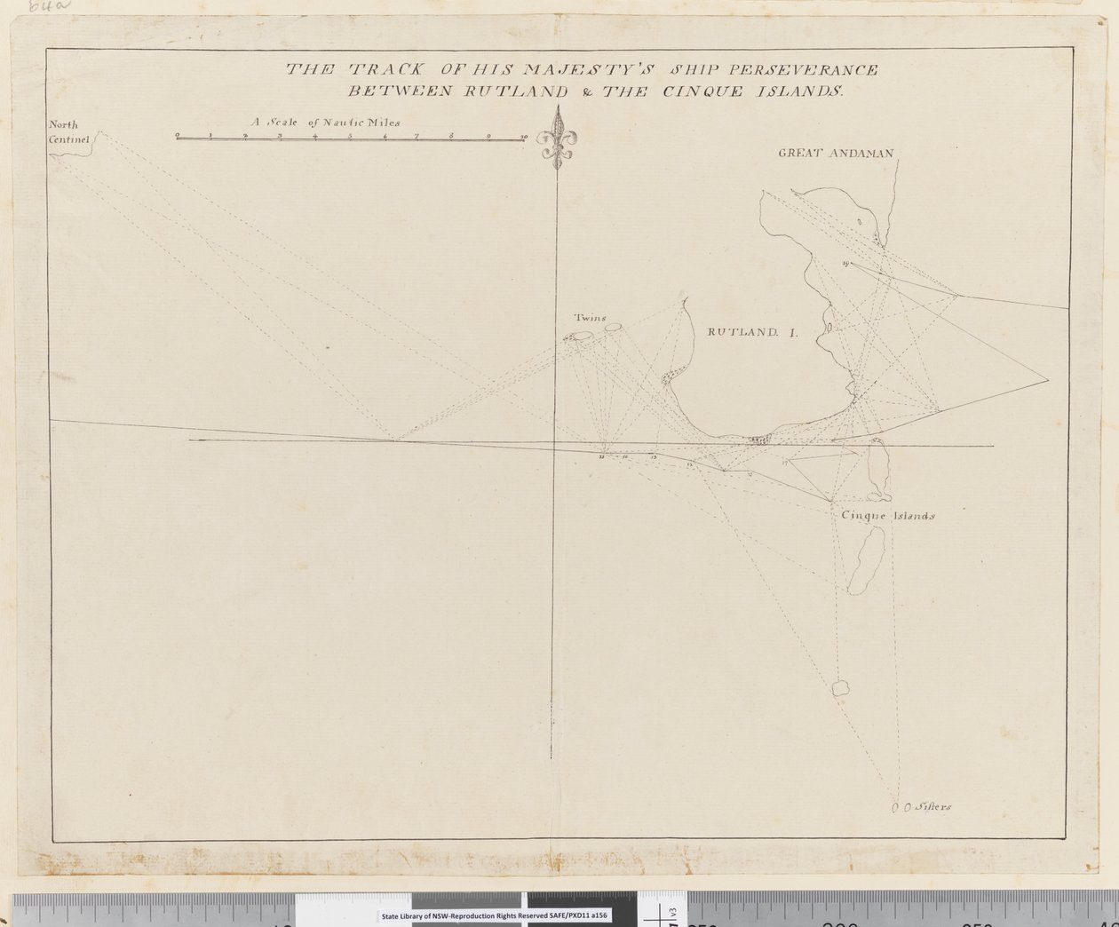 Seite 38b Die Route von Seiner Majestät Schiff Perseverance zwischen Rutland und den Cinque Inseln von Unknown artist