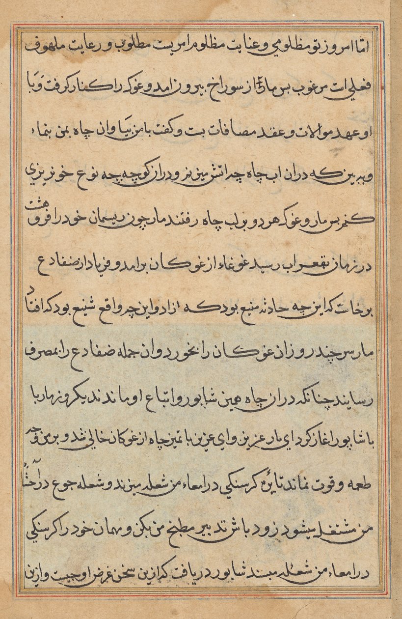 Seite aus Geschichten eines Papageis (Tuti-nama): Textseite von Unknown artist
