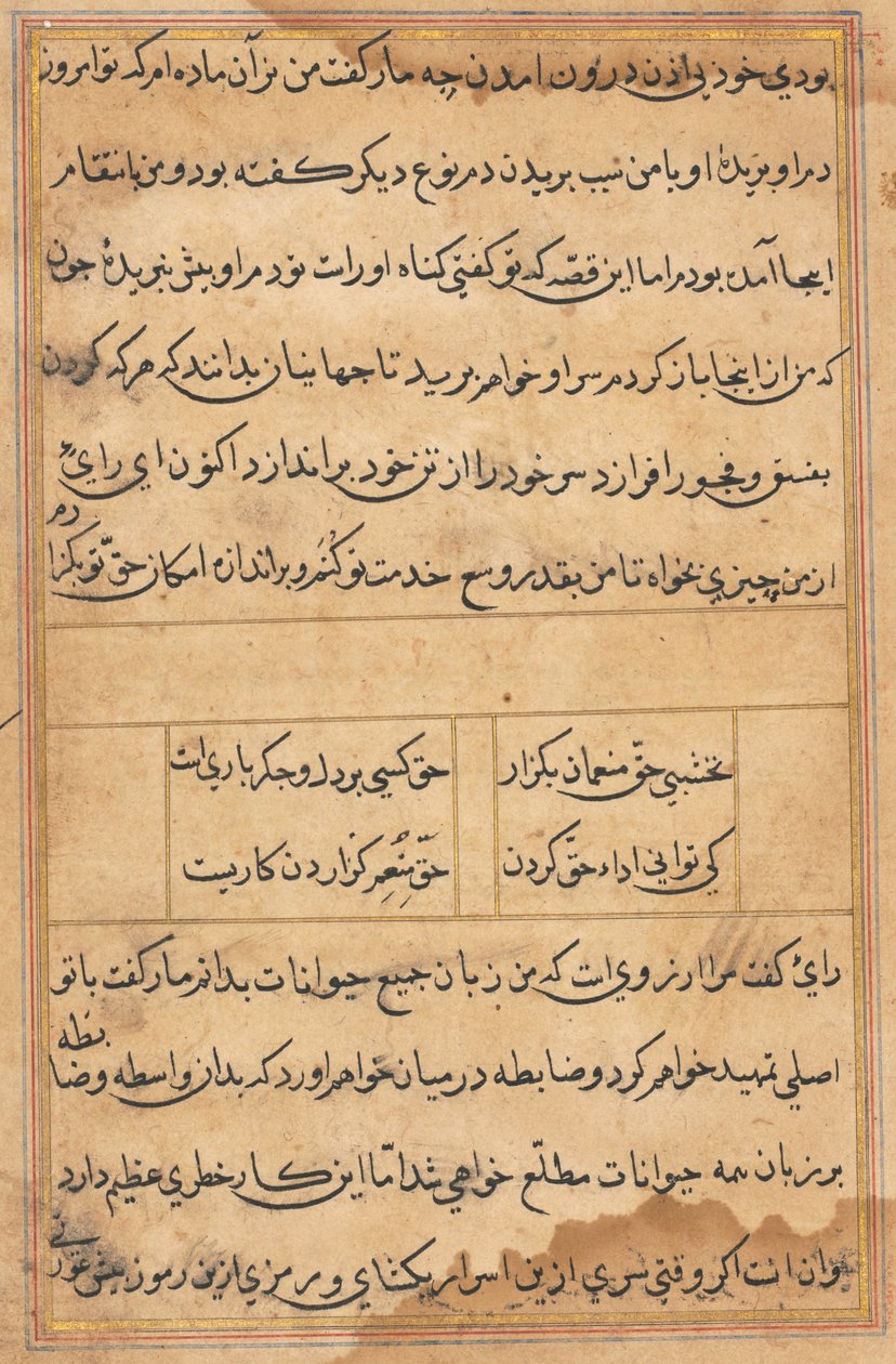 Seite aus Geschichten eines Papageis (Tuti-nama): Textseite von Unknown artist