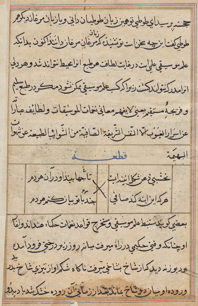 Seite aus Geschichten eines Papageis (Tuti-nama): Textseite von Unknown artist