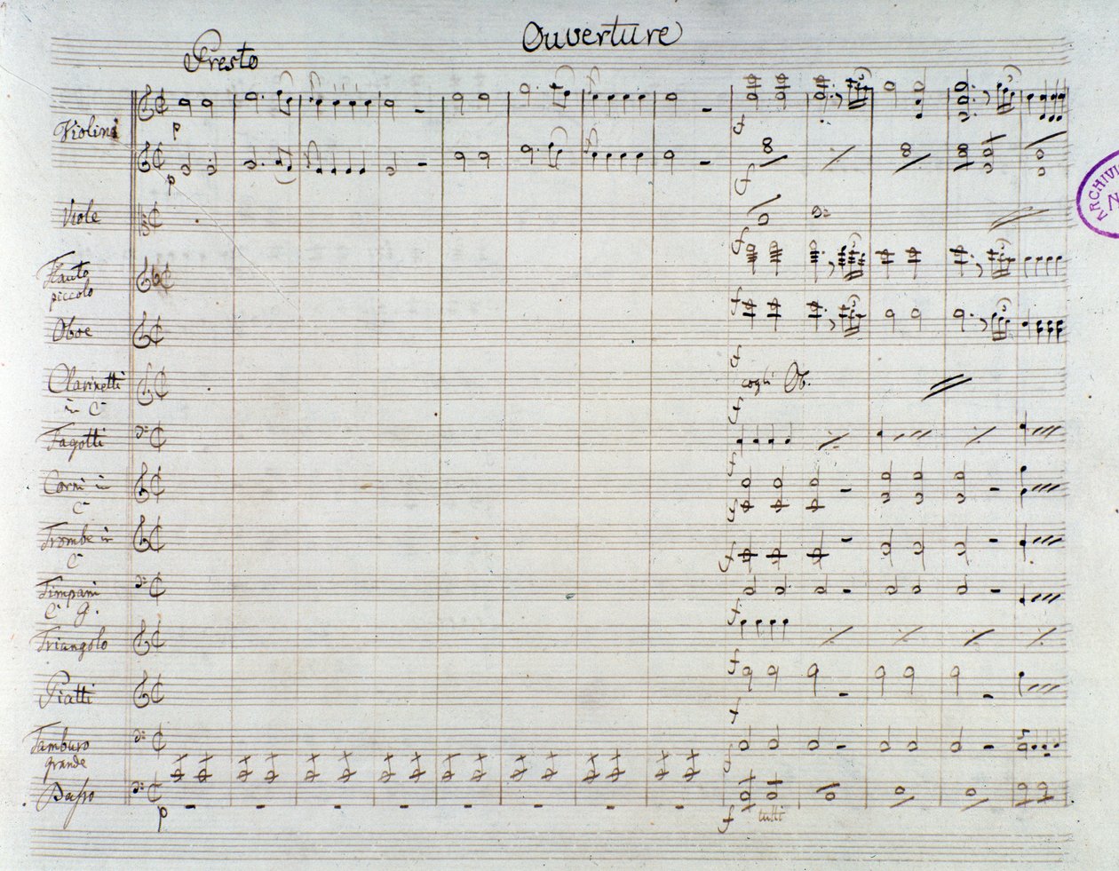 Seite der Noten für Die Entführung aus dem Serail, Oper von Mozart, Lichtenthal-Version (1838) von Unknown artist