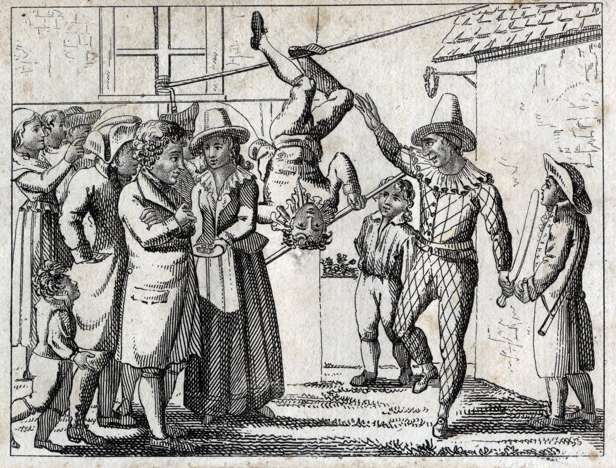 Dorffest: Spiele und Verkleidungen. Gravur späte 18. Jahrhundert. Private Sammlung. von Unknown artist
