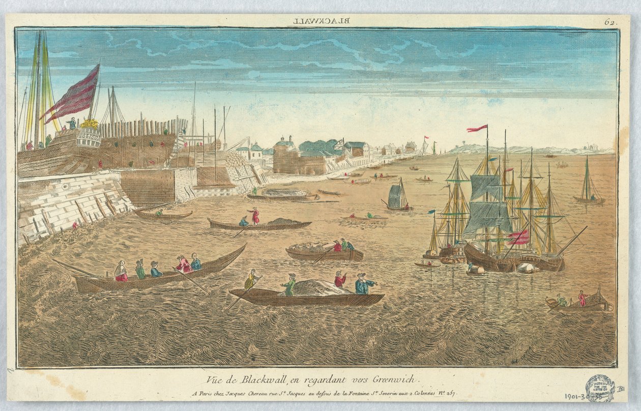 Guckkasten, Blick auf Blackwall, in Richtung Greenwich, 62 von Unknown artist