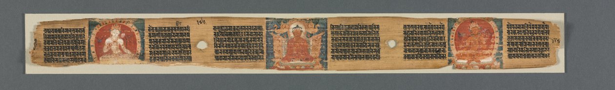 Perfektion der Weisheit in achttausend Zeilen: Ashtasahasrika Prajnaparamita: Dekoriertes Blatt (recto) von Unknown artist