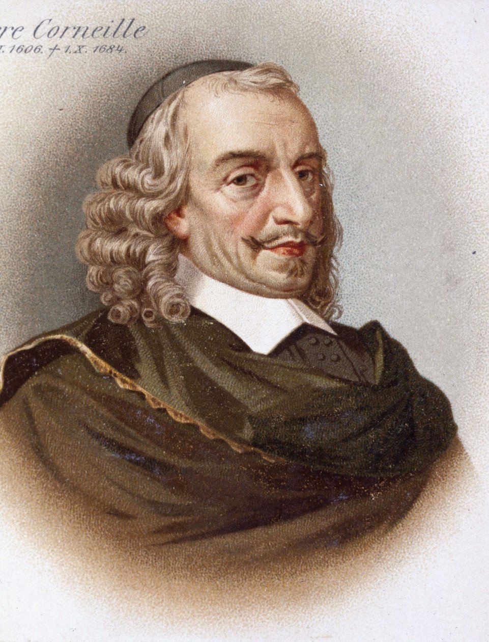 Porträt von Corneille (1606 - 1684). Chromolithografie des 19. Jahrhunderts. von Unknown artist