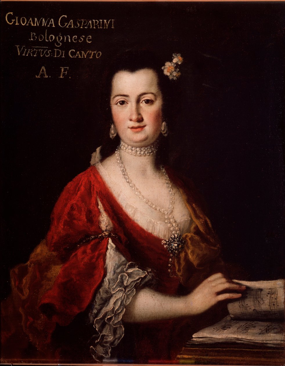 Porträt von Giovanna Gasparini (1717-?) italienische Sängerin Anonymes Gemälde. 18. Jahrhundert. Bologna, civico museo bibliografico musicale. von Unknown artist