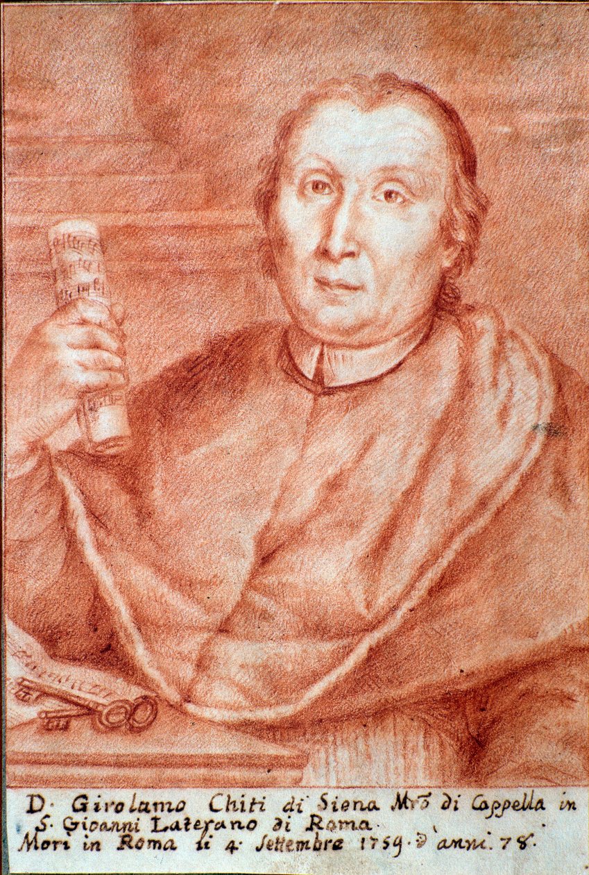 Porträt von Girolamo Chiti di Siena (1679-1759) italienischer Kapellmeister Gravur. 18. Jahrhundert. Bologna, civico Museo Museo von Unknown artist