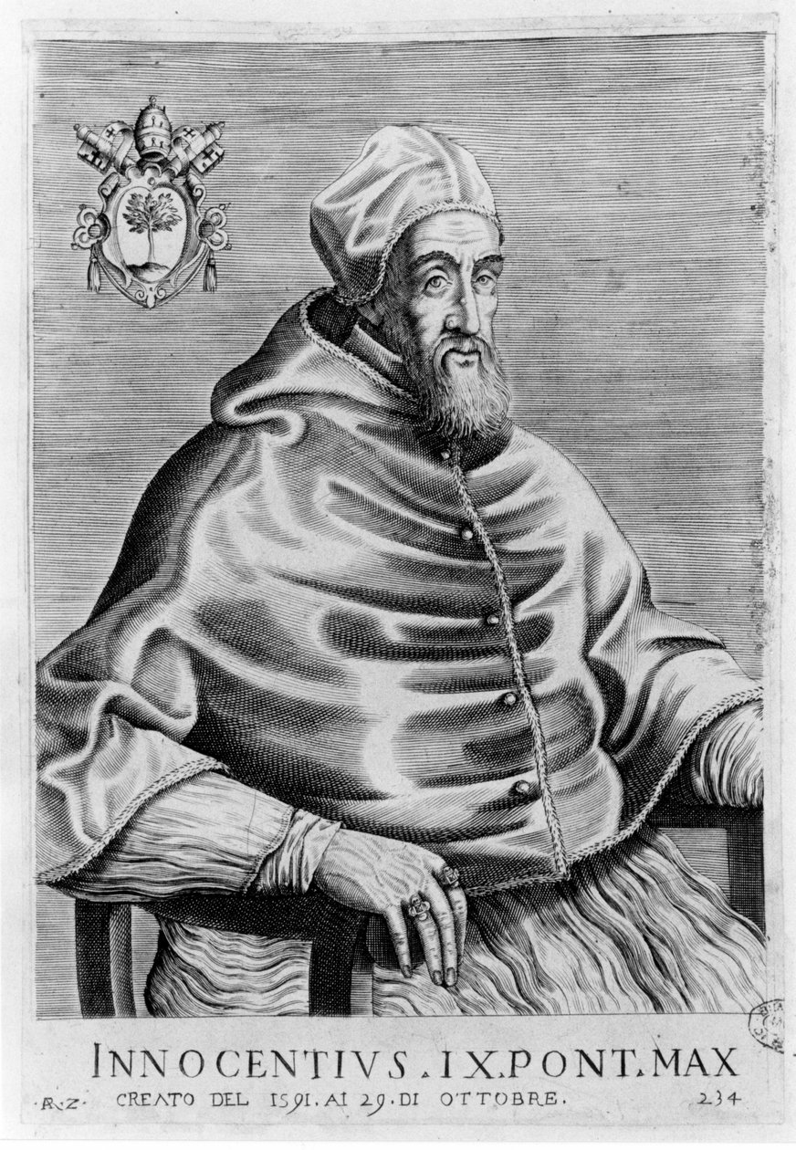 Porträt von Innozenz IX (1519 - 1591) von Unknown artist