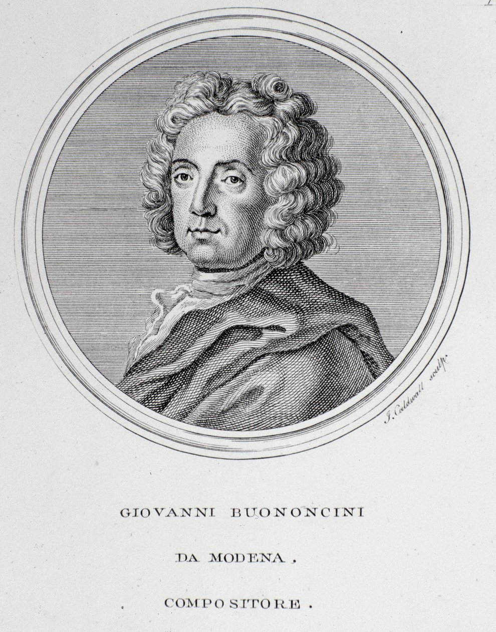 Porträt des italienischen Barockkomponisten und Cellisten Giovanni Battista Bononcini von Unknown artist