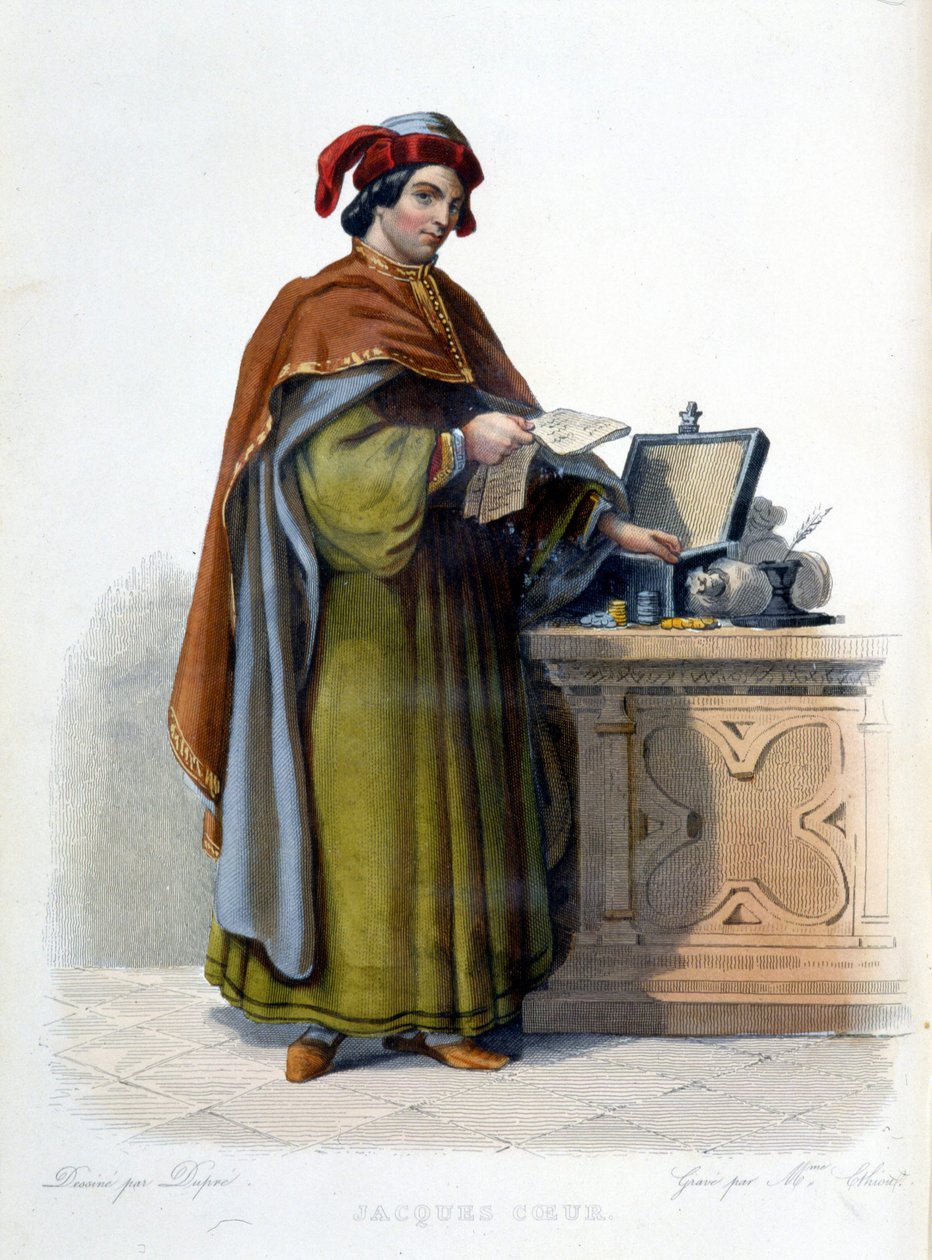 Porträt von Jacques Coeur, französischer Geschäftsmann (1395 - 1456) - in „Le Plutarque français“, ed. Mennechet von Unknown artist