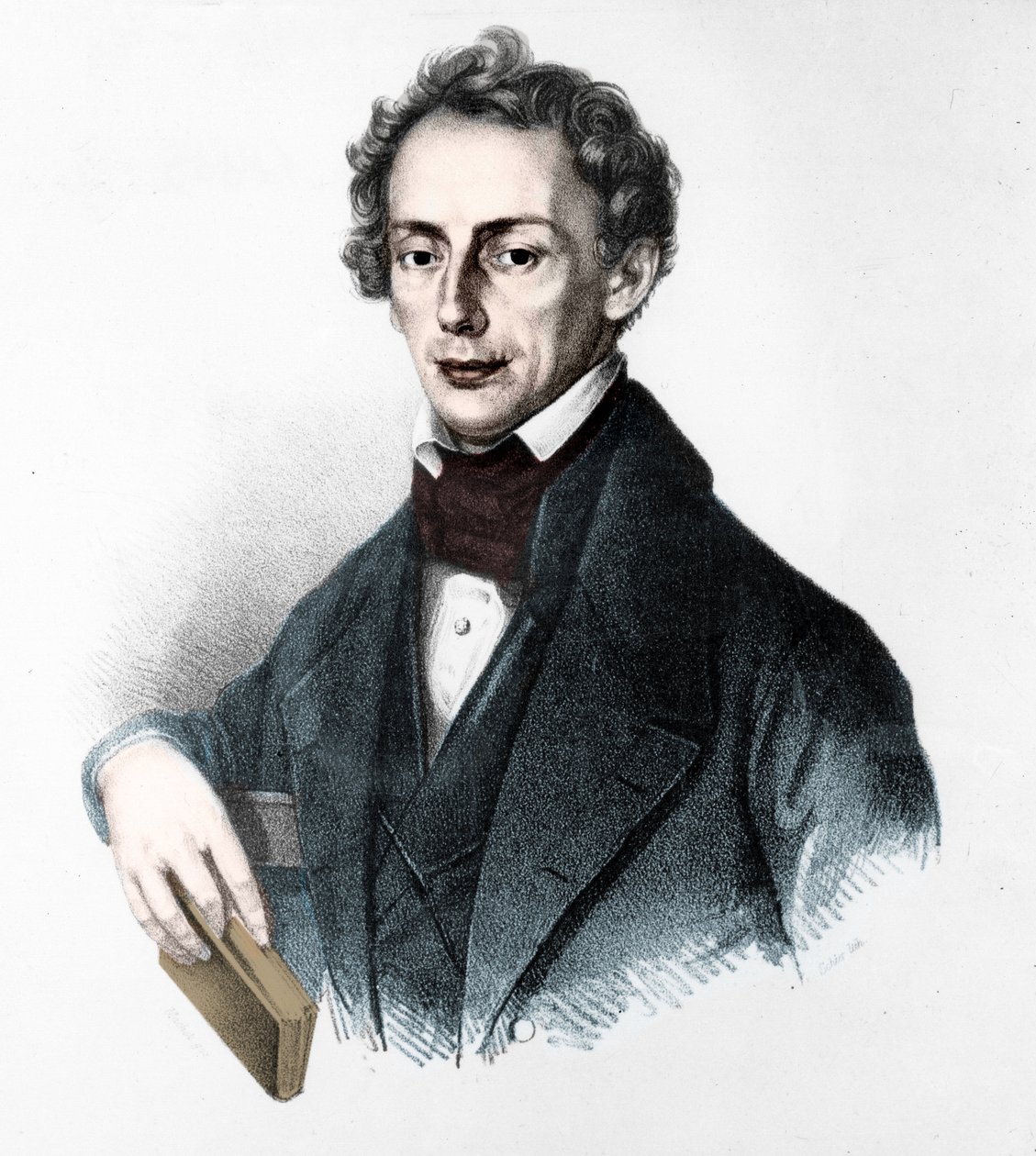 Porträt von Johann Christian Doppler (1803-1853), österreichischer Physiker. Gravur aus dem 19. Jahrhundert von Unknown artist