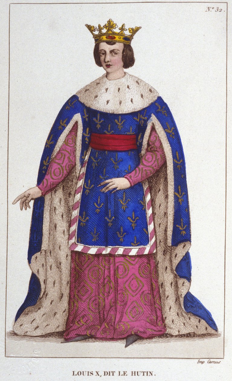 Porträt von Ludwig X. der Hutin (1289 - 1316), König von Frankreich Gravur von 1830 von Unknown artist
