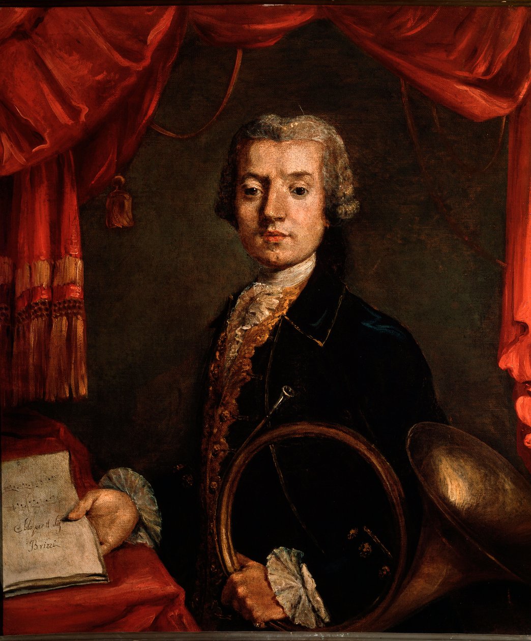 Porträt von Luigi Brizzi, italienischer Hornist von Unknown artist