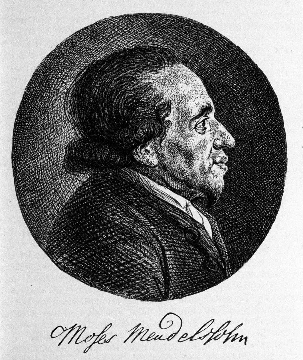 Porträt von Moses Mendelssohn (1729 - 1786), Philosoph und wahrer Begründer des modernen Judentums. Großvater des Musikers Felix Mendelssohn von Unknown artist