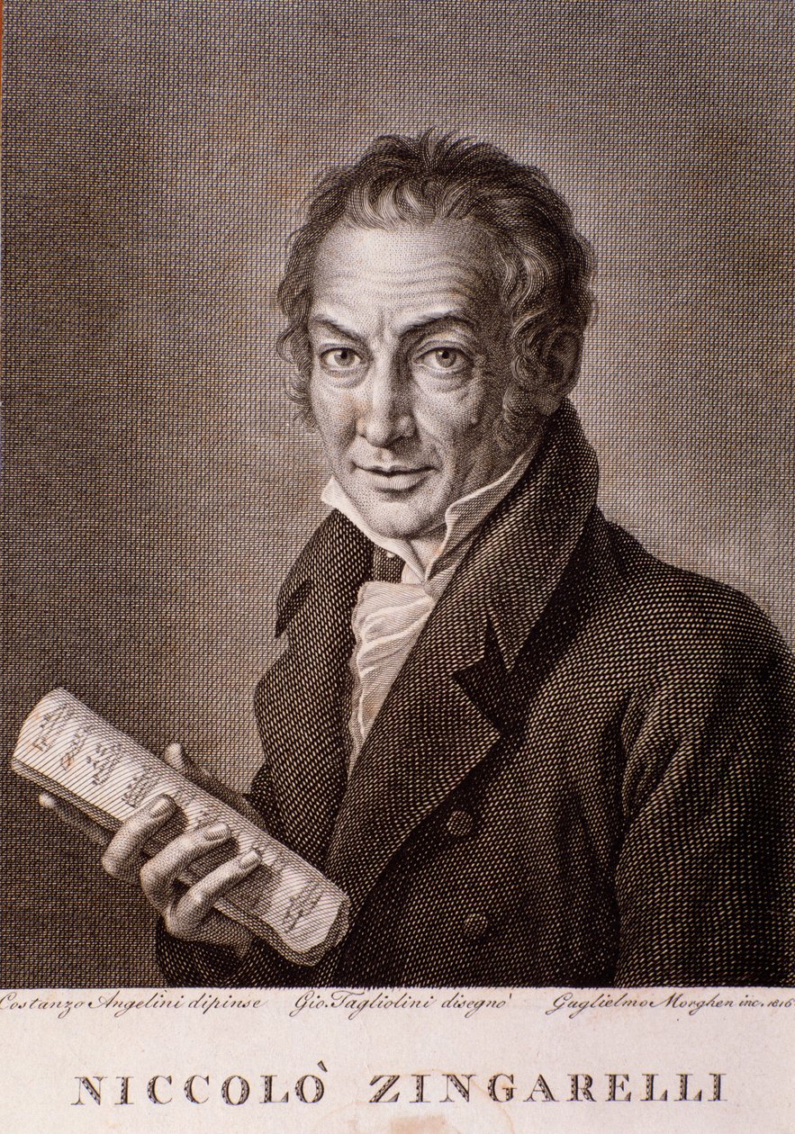 Porträt von Nicola Antonio Zingarelli (Stich) von Unknown artist
