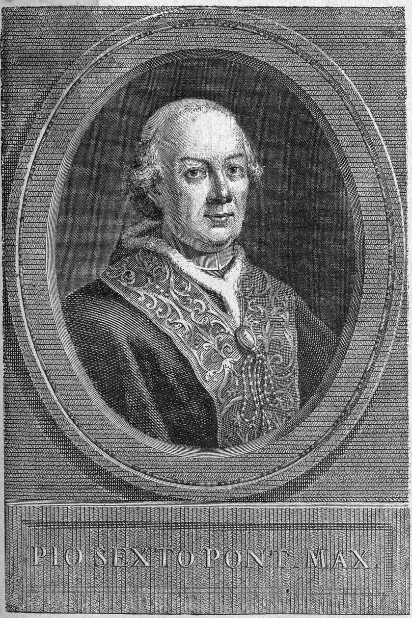 Porträt von Papst Pius VI (Giovanni Angelo Braschi) (1775-1799). von Unknown artist
